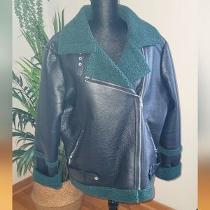 Sam Edelman Green Shearling bomber jacket